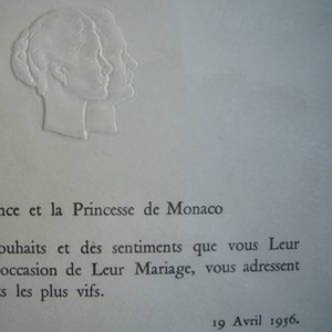 Приглашение на свадьбу князя и княгини Монако 1956 г.