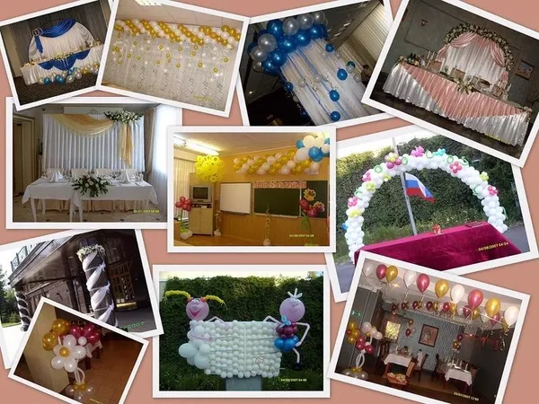 Оформление праздников,  воздушными шарами,  драпировка тканью,  живыми цветами,  в Алматы