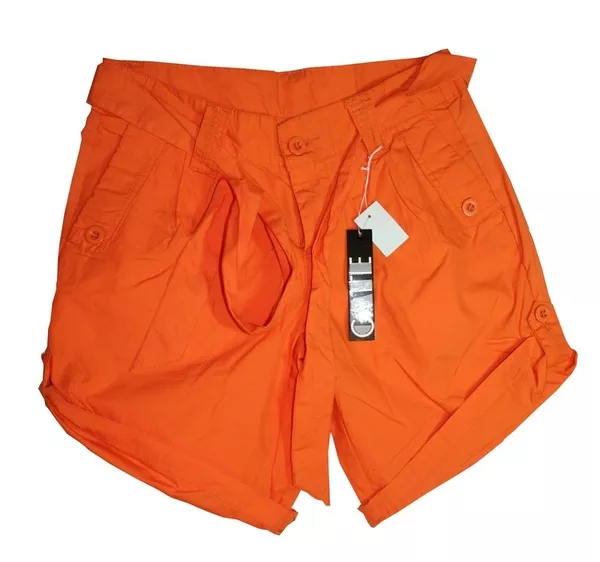 Новые женские шорты трансформеры,  100% хлопок,  цвет: ярко оранжевый
