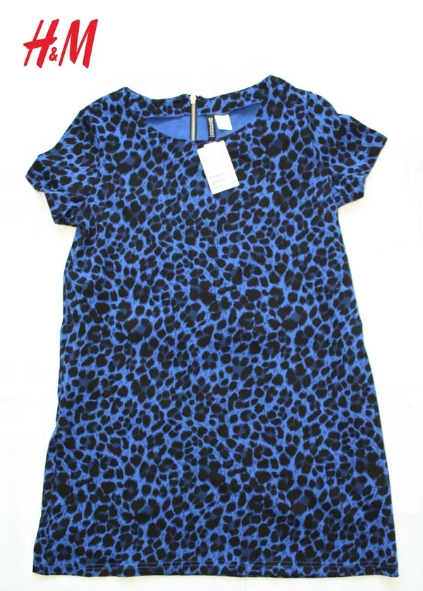 Новое женское платье H&M,  100% хлопок,  цвет: фиолетовый леопард