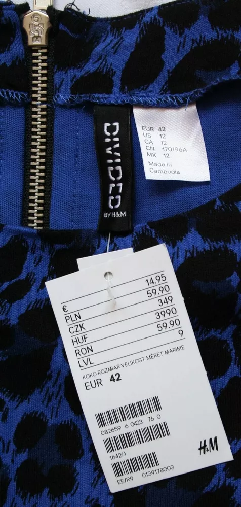 Новое женское платье H&M,  100% хлопок,  цвет: фиолетовый леопард 2