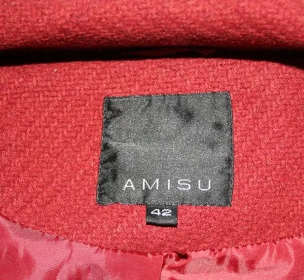 Новое демисезонное пальто AMISU (New Yorker),  цвет: бордовый,  размер48 4
