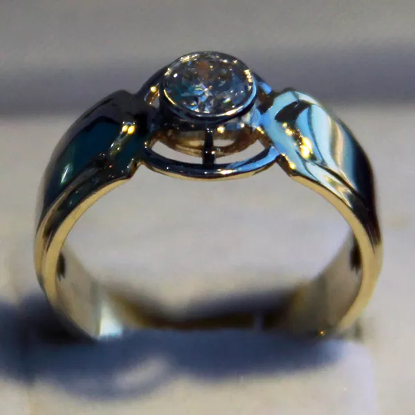 Кольцо с бриллиантом 0, 55 ct  печатка 3144 2