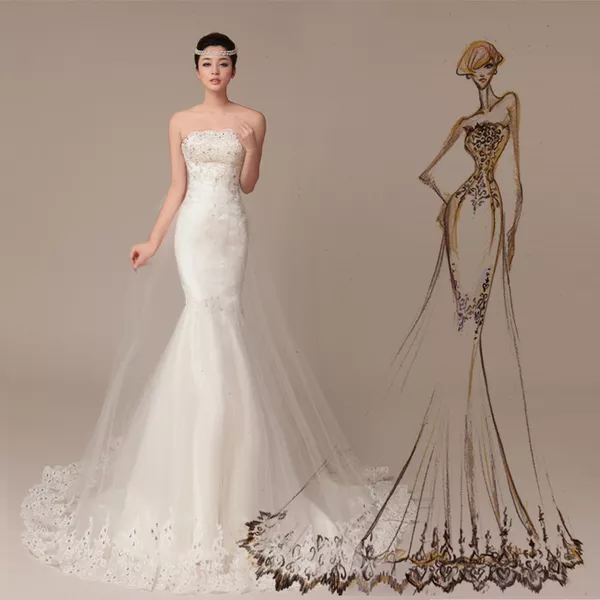 Свадебное платье «Рыбка»  4