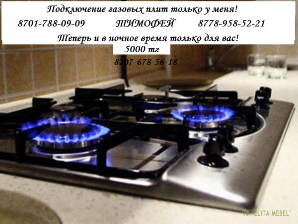 Профессионал в своем деле подключит газовые плиты в ваших домах.в Алма