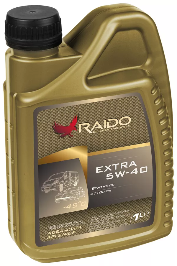 RAIDO Extra 5W-30 Спецификации:  ACEA: C2-12 /C3-12  API: SN  MB 229.3 2
