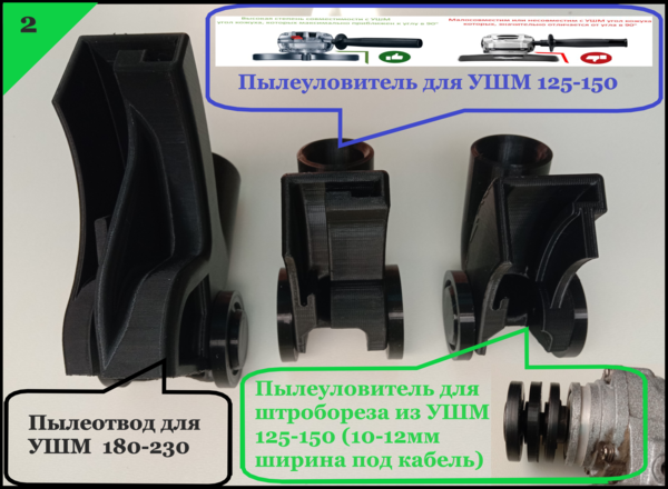 Универсальные пылеуловители для УШМ 125 / 230 (болгарки) и сверления. 4