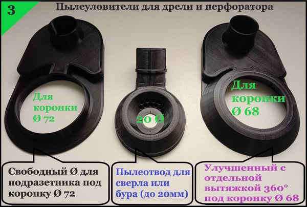 Универсальные пылеуловители для УШМ 125 / 230 (болгарки) и сверления. 5