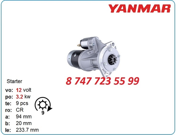 Стартер Yanmar 4tnv98,  3tn84,  3tnv88 129940-77010 2