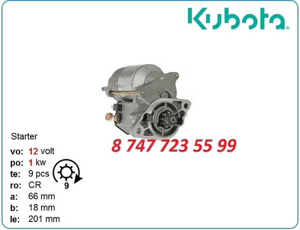 Стартер Kubota v1505,  d1105,  d902 15504-63011 3