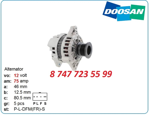 Генератор на Doosan dx160,  dx160w,  s140