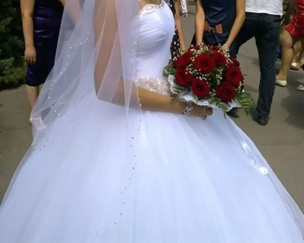 продаю, сдаю шикарное нежное свадебное платье в алматы! не дорого! 2