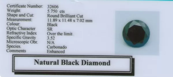 Черный Алмаз (Carbonado) 5.75 карат.
