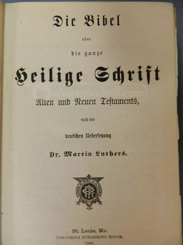 Библия на немецком языке 1906 года. Dr. Martin Luthers в оригинале.... 2