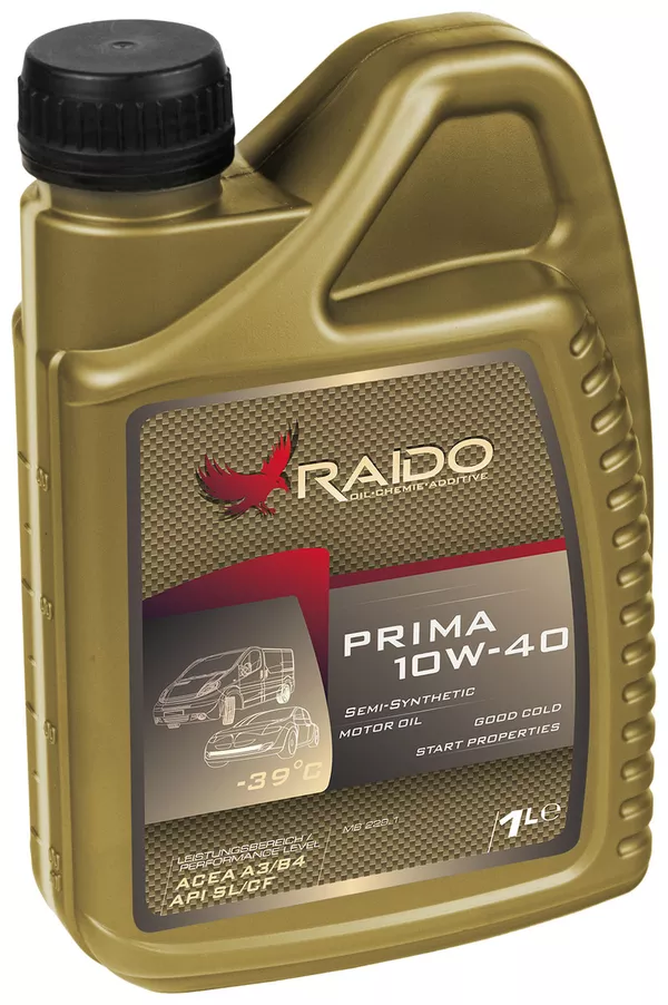 RAIDO Prima 10W40 / ACEA: A3/B3-12,  A3/B4-08 API: SL/CF  2
